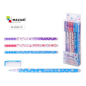 Ручка пиши-стирай М-5546-70 BLOOMY СИНЯЯ гелевая 0.5мм