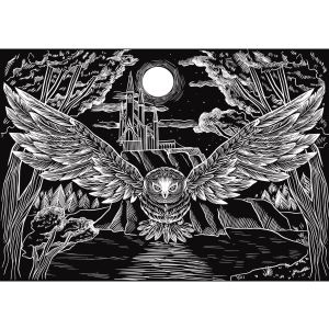 Гравюра А4 Золото. Мистическая сова Г-5905