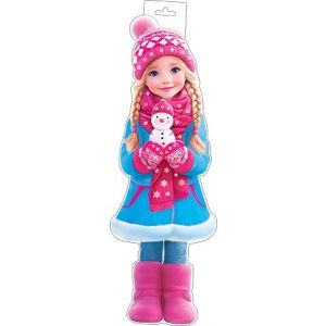 Плакат А3 0-35-5042 Девочка со снеговичком