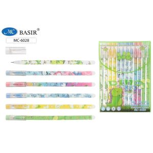 Ручка пиши-стирай МС-6028 «DINO» СИНЯЯ гелевая 0.5мм