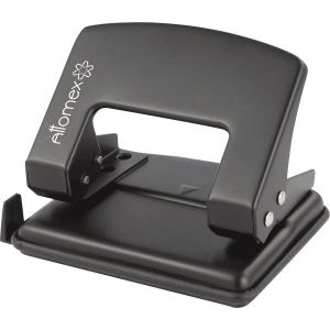 Дырокол 25л. «Attomex» 4020312 метал. с линейкой, черный