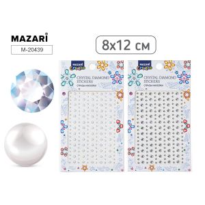 Наклейки M-20439 Стразы пластик 8*12 см, 4 дизайна
