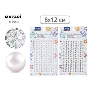 Наклейки M-20440 Стразы пластик 8*12 см, 4 дизайна