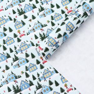 Бумага упаковочная крафтовая 50*70см «Новогоднее утро» 9799473