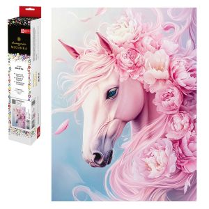 Мозаика алмазная по номерам 30*40 71365 РОЗОВЫЙ КОНЬ