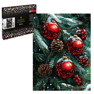 Мозаика алмазная по номерам 30*40 71445 НОВОГОДНИЕ ШАРЫ