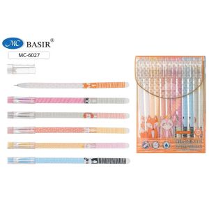 Ручка пиши-стирай МС-6027 «ЖИВОТНЫЕ» СИНЯЯ гелевая 0.5мм