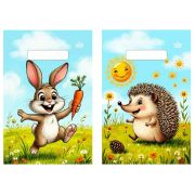 Пакет вырубка 30х20 30мкм ПВД детский Зайка и ежик 100шт