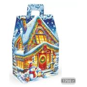 Коробка д/конфет 1700г 014.402 Дед Мороз и Снегурочка. орнамент