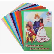 Картон цветной А4 двустор. мелов. 14л.14цв. «Хитрец» ЦК-5613