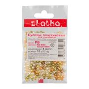 Бусина «Zlatka» MIX пластик PB 4 мм 10 г ± 0.2 г №04 ассорти
