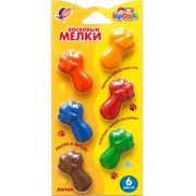 Восковые мелки «Кроха» 6 цв., фигурные «Лапки»