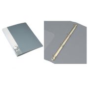 Папка на 4-х кольцах А4 27мм пластик 0,7мм /d-21мм 0827/4RGREY серый +карм.