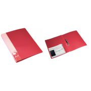 Папка на 2-х кольцах А4 27мм пластик 0,7мм/ d-21мм красная 0827/2Rred внут.карман