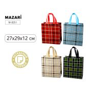 Пакет подар. 27*29*12 из неткан.мат. M-8251 КЛЕТКА