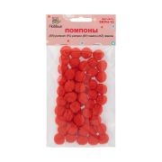 Помпоны d=1,5см 50шт. «Hobbius» SKPH-15 цвет красный