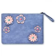 Папка А4 молния сверху 46098 Голубые цветы
