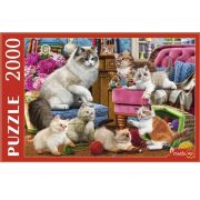 Пазлы 2000эл. Ф2000-1524 КОШКА С ПУШИСТЫМИ КОТЯТАМИ