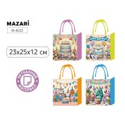 Пакет подар. 23*25*12 из неткан. мат. M-8222 С ДНЕМ РОЖДЕНИЯ!