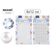 Наклейки M-20439 Стразы пластик 8*12 см, 4 дизайна