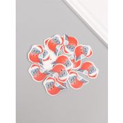 Набор пуговиц для творчества дерево «Снегирь в колпаке», набор 15 шт., 3.3×2.8 см