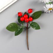 Декор для творчества «Веточка рябины 6 ягод» 10×4 см