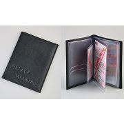 Обложка для автодокументов (кожа) мягкая, тиснение С-023 Черная