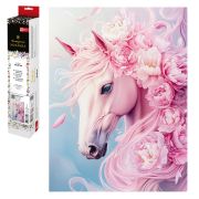 Мозаика алмазная по номерам 30*40 71365 РОЗОВЫЙ КОНЬ
