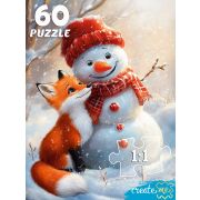 Пазлы 60эл. П60-7599 ЛИСЕНОК И СНЕГОВИЧОК