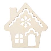 Деревянная заготовка из фанеры ВД-1197 Подвеска «Избушка резная №2» 8 х 9 х 0.3 см