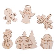 Деревянная заготовка из фанеры ВД-1214 набор «Новогодний №2» 2,5х4,5см