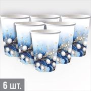 Стаканы бумажные «Голубые веточки» 250мл 6шт. 3.0001560