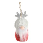 Подвеска «Гномик» 6x13 см, полиэстер, белый, красный 140-099