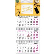 Календарь трехсекц. 2026 305*675 3120-18 «Офис в солнечных тонах»