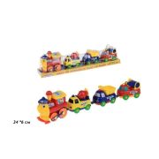 Поезд с машинками на батарейках 18008E Play Train под блистером 31.0х5.0х6.0 см