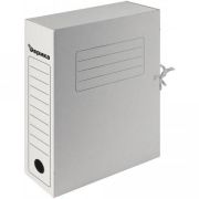 Короб архивный на завязках 100мм А4 микрогофрокартон белый (на 1000л.) 6835