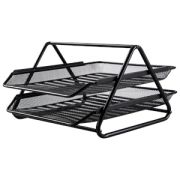 Лоток горизонтальный метал. 2 секции черный DELI 35*28*18 E9183