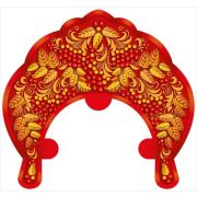 Кокошник «Листочки и ягоды» 3.0001750 (с атласной лентой)