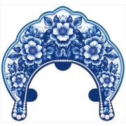 Кокошник «Синий орнамент» 3.0001753 (с резинкой)