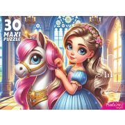 Пазлы 30эл. макси Х30-3161 МИЛАЯ ПРИНЦЕССА С ЕДИНОРОГОМ