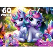Пазлы 60эл. Ф60-4528 ЕДИНОРОГИ СРЕДИ КРИСТАЛЛОВ