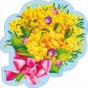 Украшение на скотче А5 080.942 «Букет мимозы с бантиком»