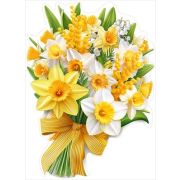 Украшение на скотче А5 5.0002397 «Букет из нарциссов, мимозы и ландышей»