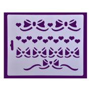 Трафарет для декора многоразовый 25,5х20,5см бордюры 4 вида: бантики DK28033