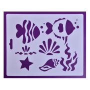 Трафарет для декора многоразовый 25,5х20,5 см, тематика: морские обитатели DK28022