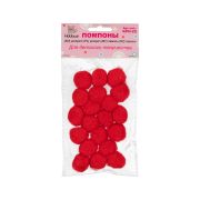 Помпоны d=2,5см 20шт. «Hobbius» KPH-25 цвет красный