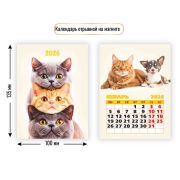 Календарь на магните отрывной 2026 100х135 9488 Котики