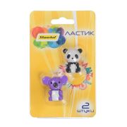 Набор ластиков Silwerhof Панда/коала 181140 каучук синт ассорти блистер