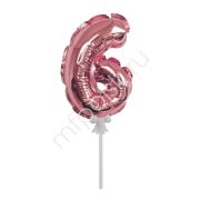 Шар самодув 18 см Rose Gold Цифра 6