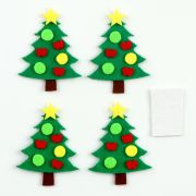 Новогодний декор «Ёлочка» фетровый 1 шт., размер — 6×2 см, двусторонний скотч